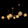 8xE27 Molecule Horizontal Pendant S/Gold