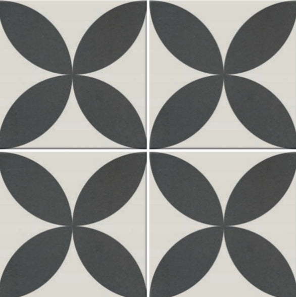 H15 Gemini Black 4 150x150x8.5mm Porcelain Matt Tiles (1.00sqm/box)