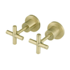 Wall Tap Set Coss Handle Basin Hot & Cold Tap Brushed Tiger Bronze Excluding Concealed Part