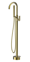 Silk Brass Round Free Standing Bath Mixer with Hand Shower