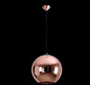 1xE27 30cm Glass Ball Pend Black/Copper