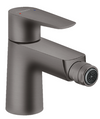 Hansgrohe Talis E Single Lever Bidet Mixer With Pop-Up Waste Set Brushed Black Chrome