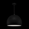 1xE27 Dome Metal Pendant Black 3pcs JHB