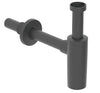 Dip Tube Trap for Washbasin, Horizontal Outlet - Matt Black