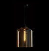 1xE27 BELL JAR Glass Pendant Black/Amber