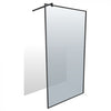 Shower Screen Alps Black 900x2000 With Ext Arm 8mm Glass