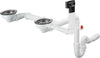 Hansgrohe D17-10 Manual Waste And Overflow Set For Double Bowl Granite Chrome