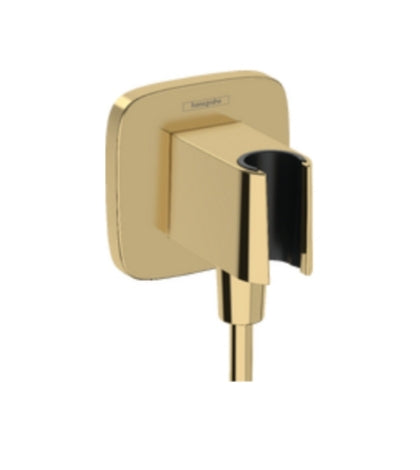 Hansgrohe Fixfit Q Wall Outlet With Shower Holder Polished Gold Optic