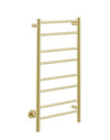 Natural 8 Bar 430mm Straight Heated Towel Rail with PTSelect Switch - Champagne Gold