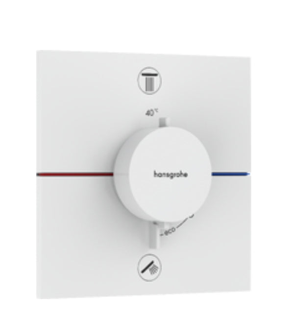 Hansgrohe Showerselect Comfort EThermostat For Concealed Installation For 2 Functions Matt White