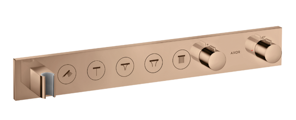 Thermostatic Module Select 670/90 for Concealed Installation for 5 Functions Polished Red Gold