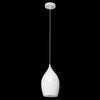 1xE27 White Glass Single Pendant