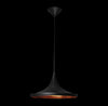 1xE27 Conical Metal Pendant Black&Gold
