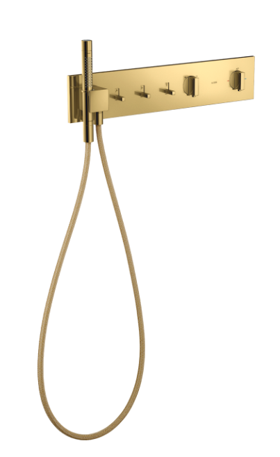Thermostatic Module 540/110 for Concealed Installation for 3 Functions Polished Gold Optic