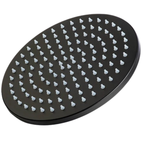 Black Round Shower Rose 200mm