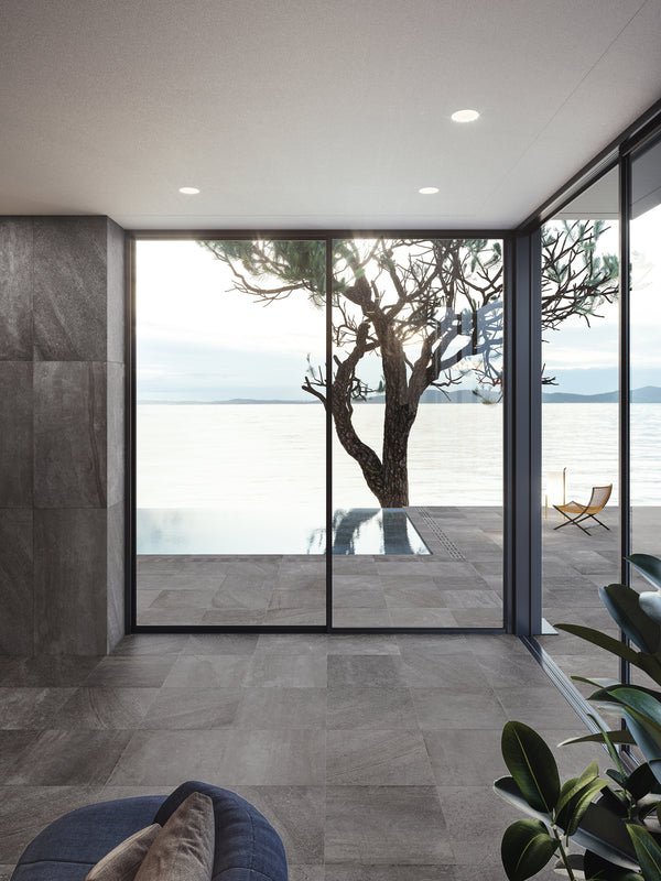 Blended Dark A/SLIP Textured Anthracite Grey Porcelain Full Body 598x1198x9mm (1,44sqm2/box)