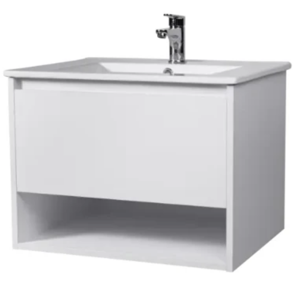 Congo White Wall Hung Vanity with Ceramic Basin