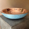 Copper Countertop Basin Double Skin Turquoise Blue