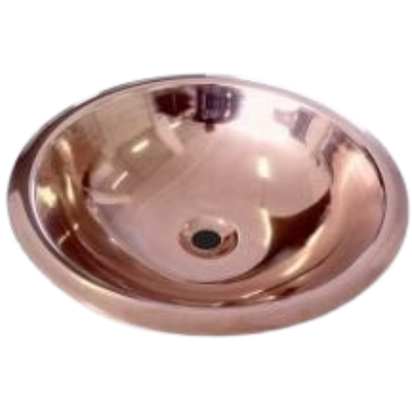 Copper Countertop Basin Large White Gloss Interior