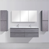 Enzo 1500 Concrete Four Draw Vanity Set