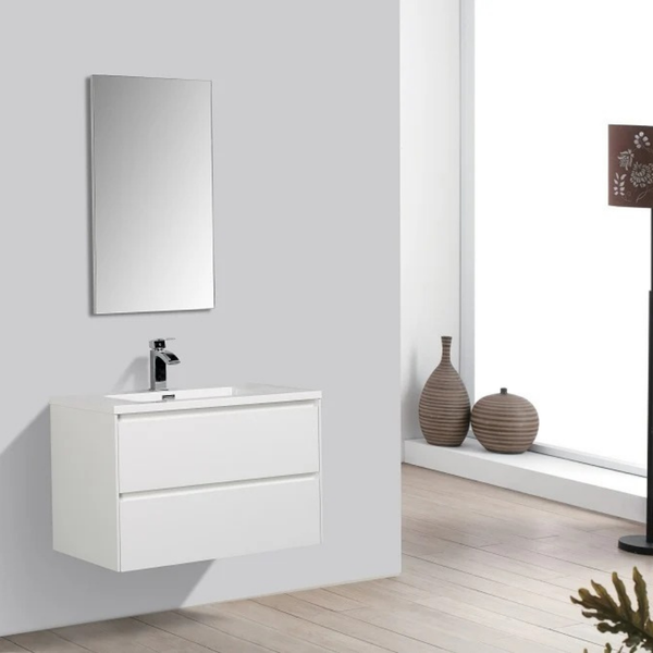 Enzo 800 White Double Drawer Vanity Set