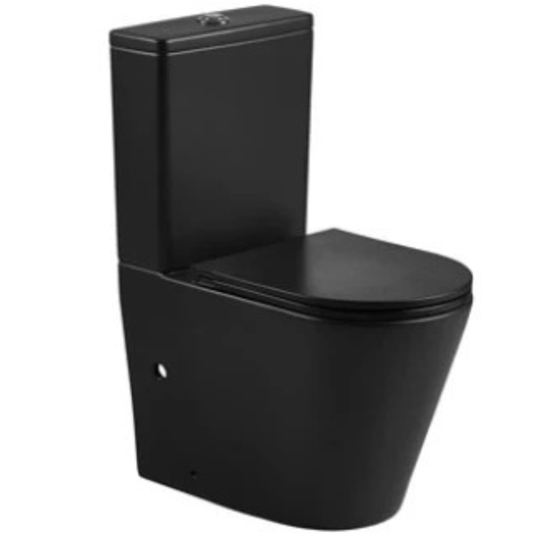 Evora Black Close-Couple Suite With Soft-Close Seat Rimless