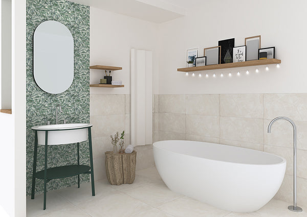 Flora Marble Bone Rectified GL Porcelain 600x600x7.4mm (1.44sqm2/box)