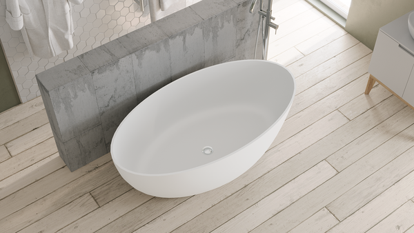Gabriella Freestanding Bath Pearl White 1500x800x465 (No Overflow)
