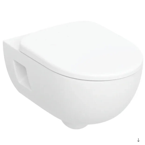 Geberit Selnova Premium Wall-hung WC set, Washdown, semi-shrouded, Rimfree, with WC Seat