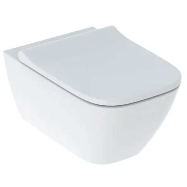 Geberit Smyle Square Wall-hung WC set, Washdown, Shrouded, Rimfree, with WC seat, Overlapping Lid