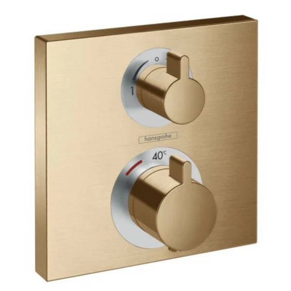 Hansgrohe Ecostat Square Thermostat For Concealed Installation For 2 Functions Brushed Bronze