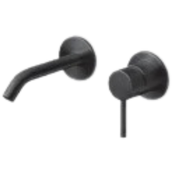 JEE-O Slimline Wall Mounted Basin Mixer Stainless Steel With Concealed Body, Structured Black Regular price