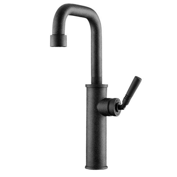 JEE-O Soho Top Mounted Basin Mixer Stainless Steel With Progressive Cartridge, Hammercoated Black