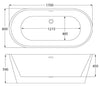 Kunene Acrylic Freestanding Bath White 1700x800x590mm