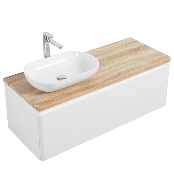 Lazio 1200 White Single Draw Vanity Set