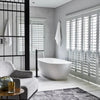 Freestanding bath and black-framed shower screen with Meir matte black tapware