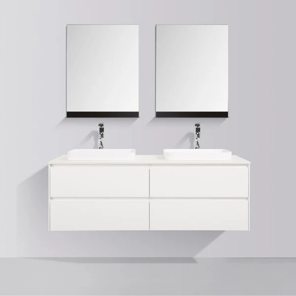 Madrid 1500 White Four Drawer Vanity Set