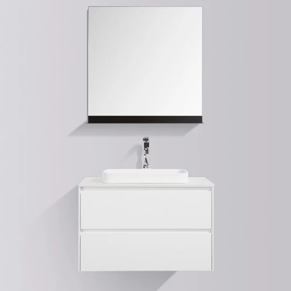  Madrid 800 White Double Drawer Vanity Set