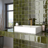 Manacor Cuarado Basil Green 100x100x9mm Ceramic Gloss Tiles (0.50sqm/box)