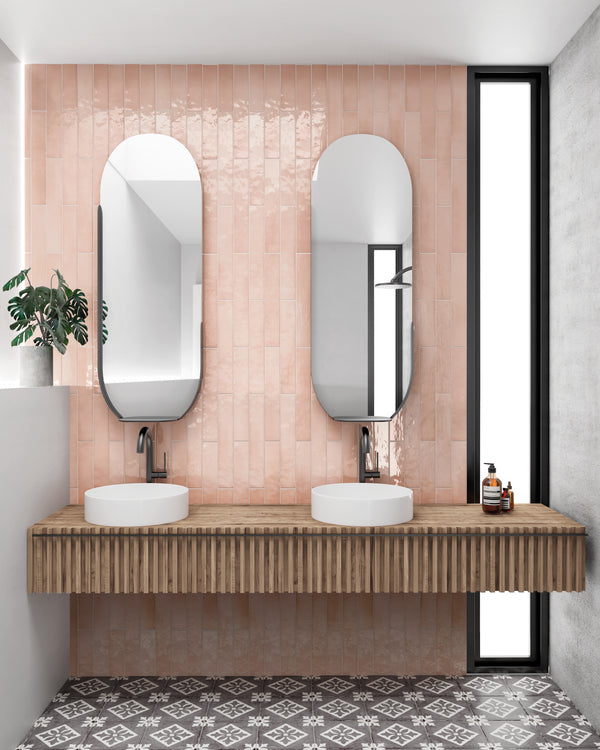 Manacor Subway Blush Pink 65X400mm