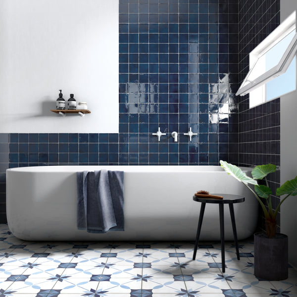 Spa Manacor Ocean Blue 123x123x9mm Gloss Porcelain (0.5sqm/box)