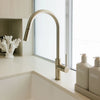 Meir Round Piccolo pull-down kitchen sink mixer in Brushed Nickel