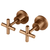 Meir Cross Handle Jumper Wall Tap Set - Lustre Bronze