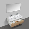 Milan 1200 White Oak Single Draw Vanity Set