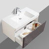 Milan 900 Gloss Grey Single Draw Vanity Set