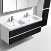 Milan 1200 Rustic Black Double Draw Vanity Set