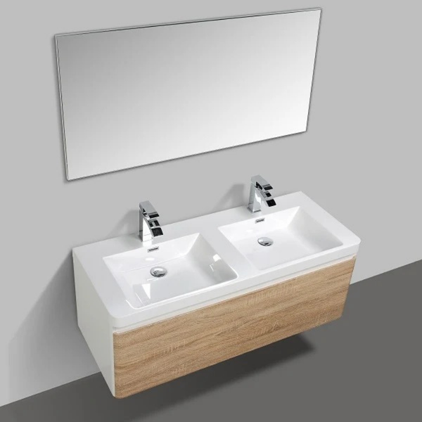 Milan 1200 White Oak Single Draw Vanity Set
