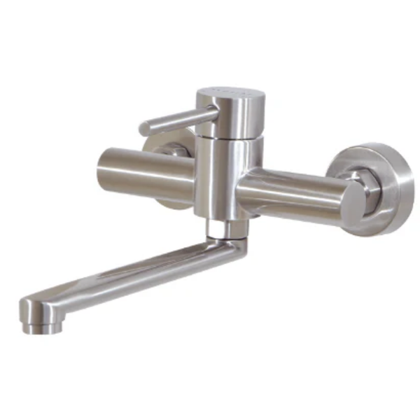 Moon Brushed Stainless Steel Sink Mixer Wall Type