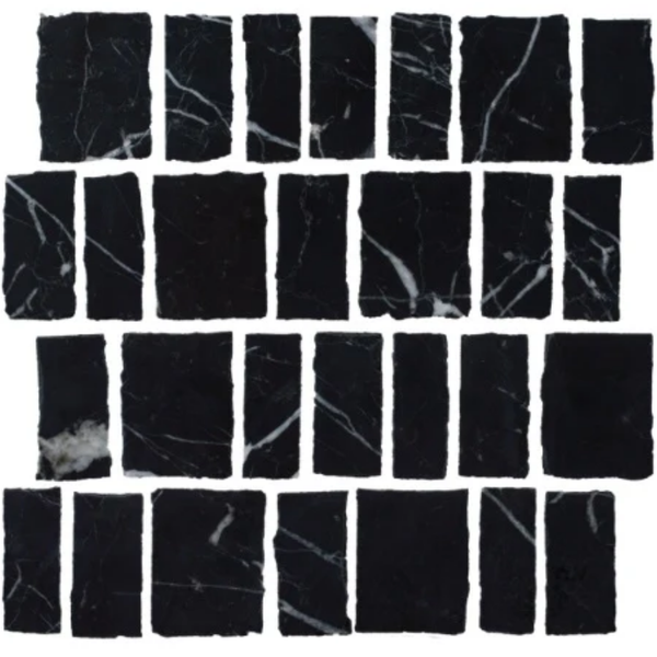 Salt Rock Marquina Bars Mosaic Marble