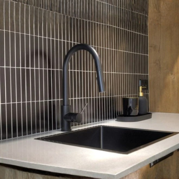 Salt Rock Marquina Stripe Mosaic Marble 